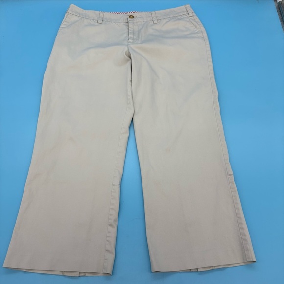 Vineyard Vines Classic Light Beige Capris Pants Size 10 - Picture 3 of 7